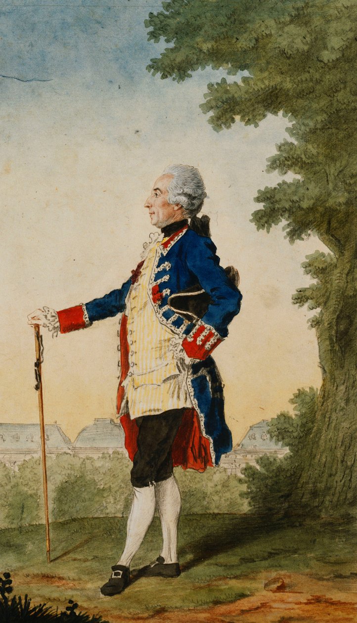 Baron de Bombelles i Tuileriene, 1765 av Carmontelle