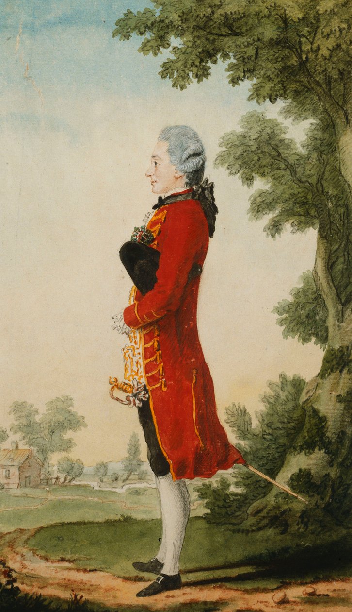 Baron de Talleyrand, i et landskap, av Carmontelle