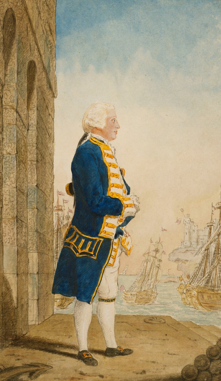 Hertugen av York på en kai i en flaggoffisersuniform, 1768 av Carmontelle