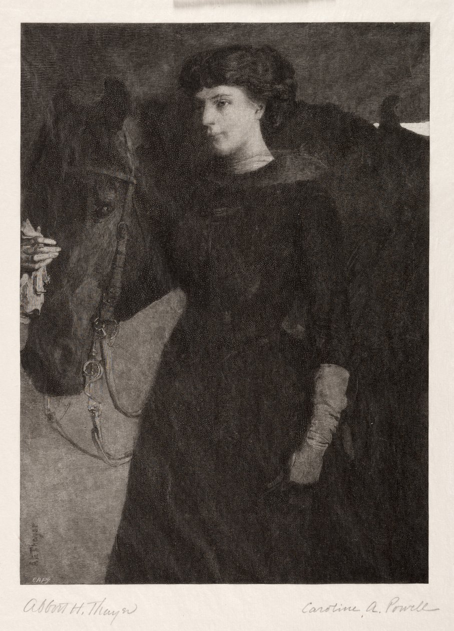 Damen og hesten, 1887. av Caroline Amelia Powell