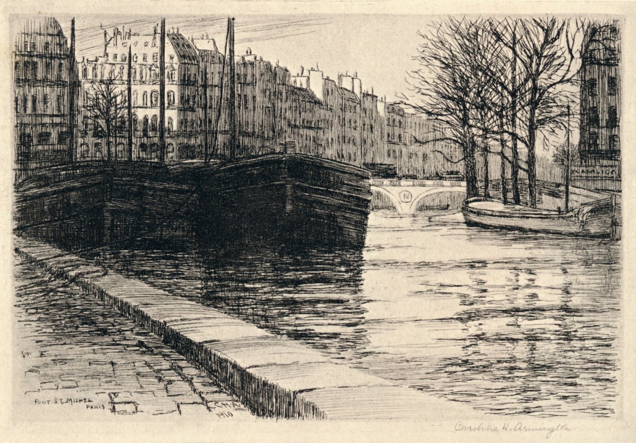 Pont St Michel, 1915 av Caroline Helena Armington