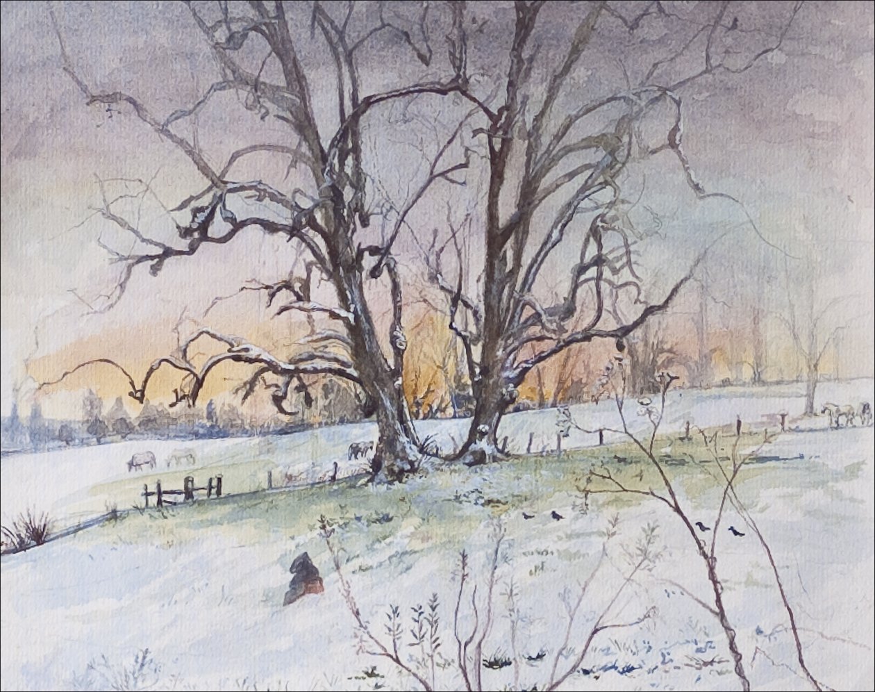 Vinter, 2004 (wc og gouache på papir) av Caroline Hervey Bathurst