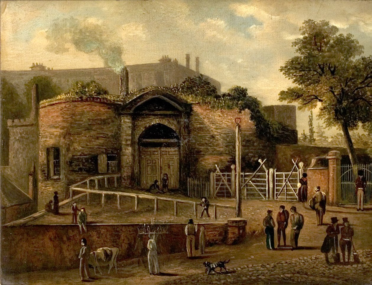 Utsikt over Castle Gateway, Nottingham (olje om bord) av Caroline Mary Price