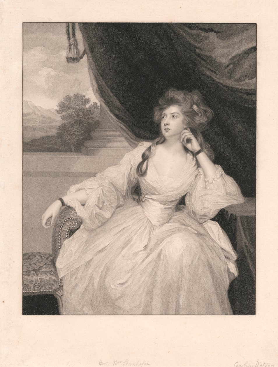 Hon. Mrs. Stanhope som "Kontemplasjon" av Caroline Watson