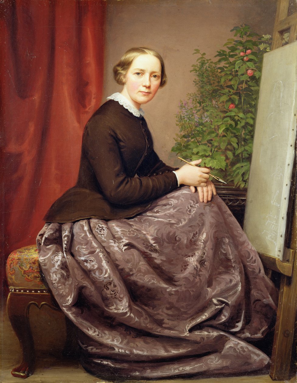 Selvportrett, 1855 av Caroline von der Embde