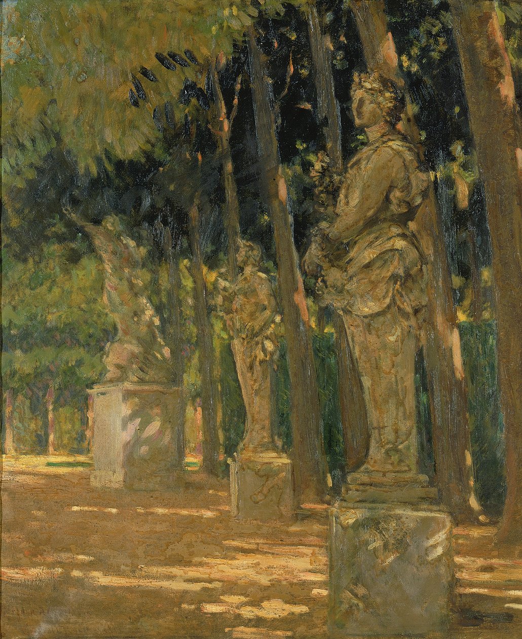 Carrefour ved slutten av Tapis Vert, Versailles, 1913. av Carroll Beckwith