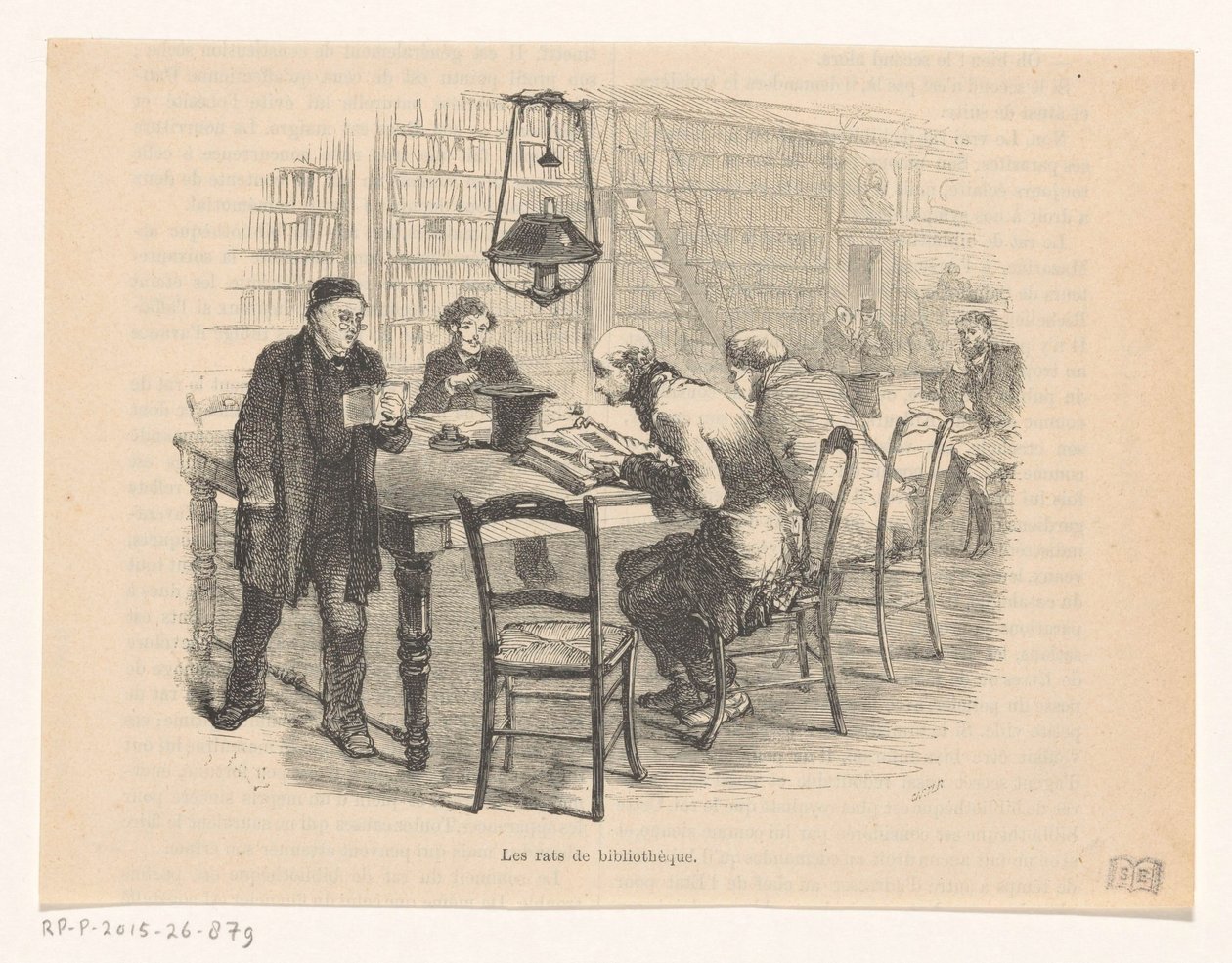 Lesesal i et bibliotek Les rats de bibliothèque (tittel på objekt) av Carter