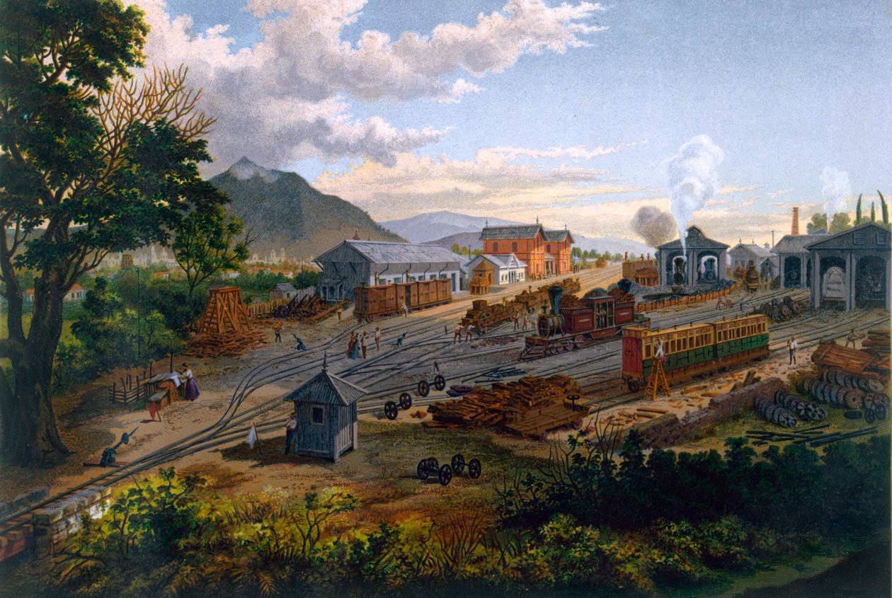 Stasjon på Orizaba, 1878 av Casimiro Castro