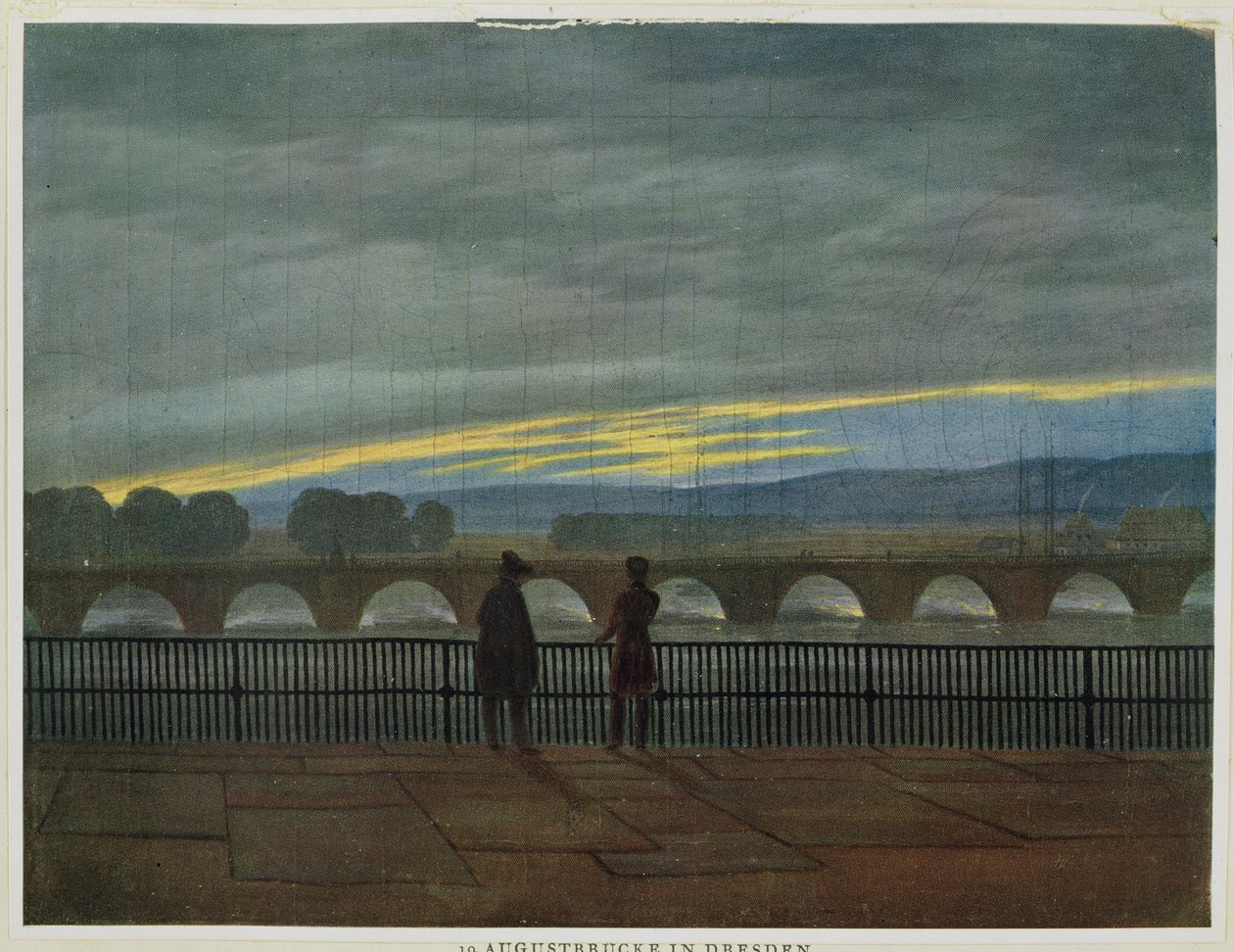 August Bridge i Dresden av Caspar David Friedrich