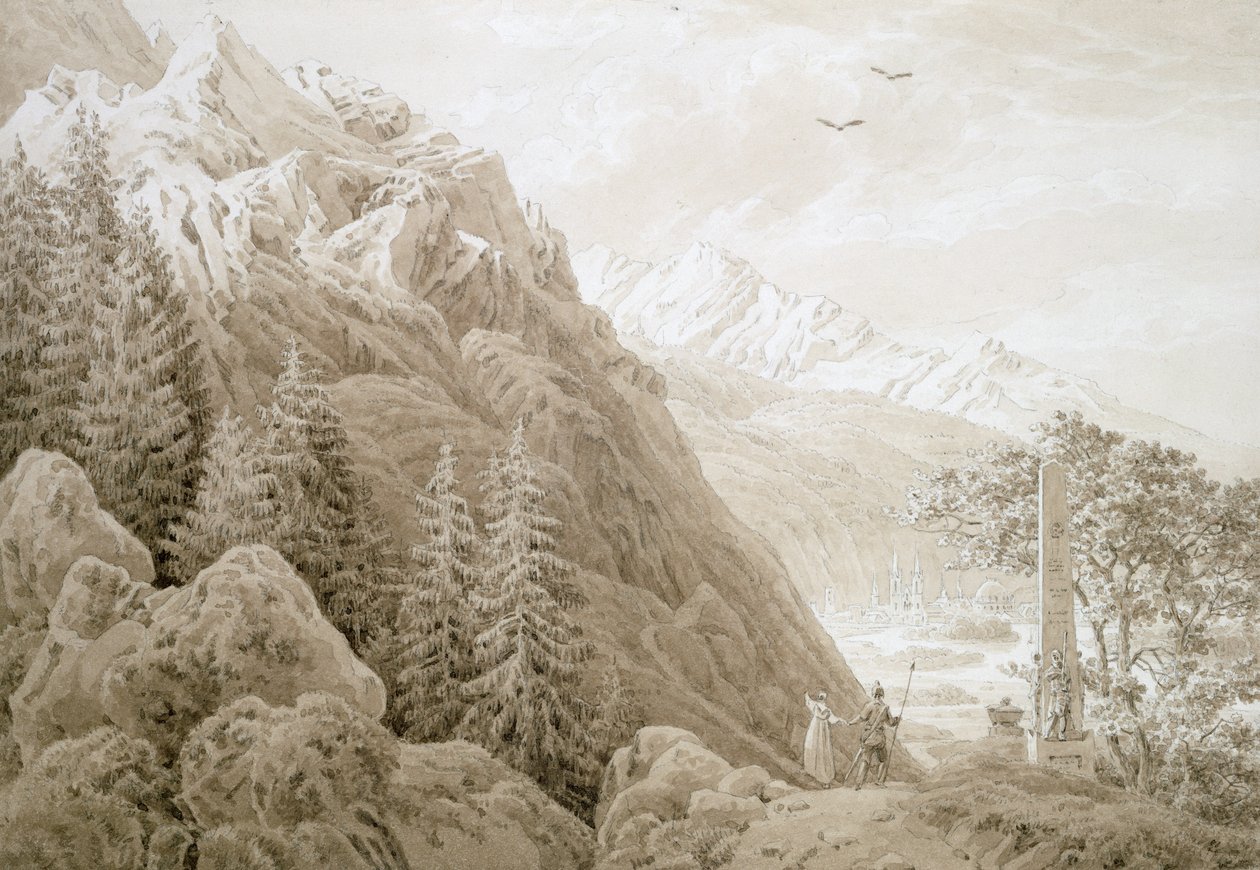 Høst (blekk på blyant på papir) av Caspar David Friedrich