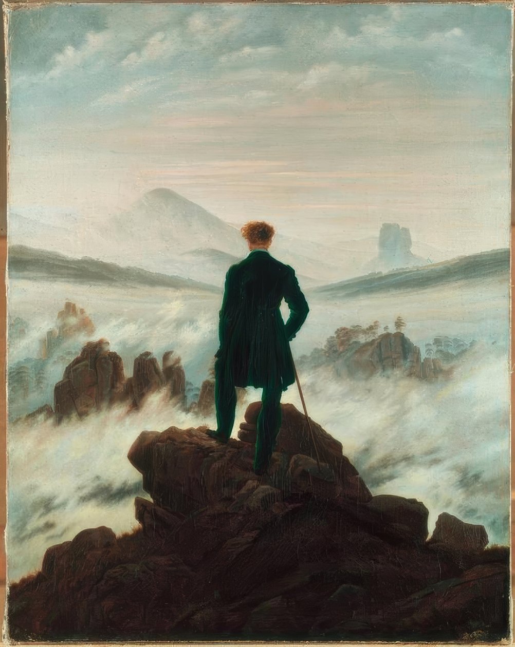 Vandreren over Nebelhavet av Caspar David Friedrich