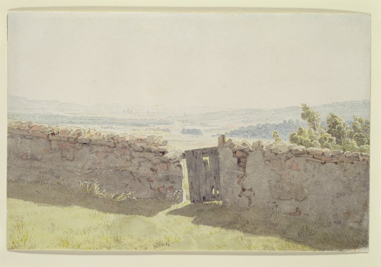 Port i hagemuren av Caspar David Friedrich