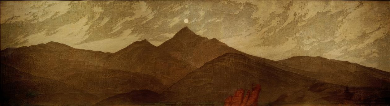 Månen over kjempefjellene av Caspar David Friedrich