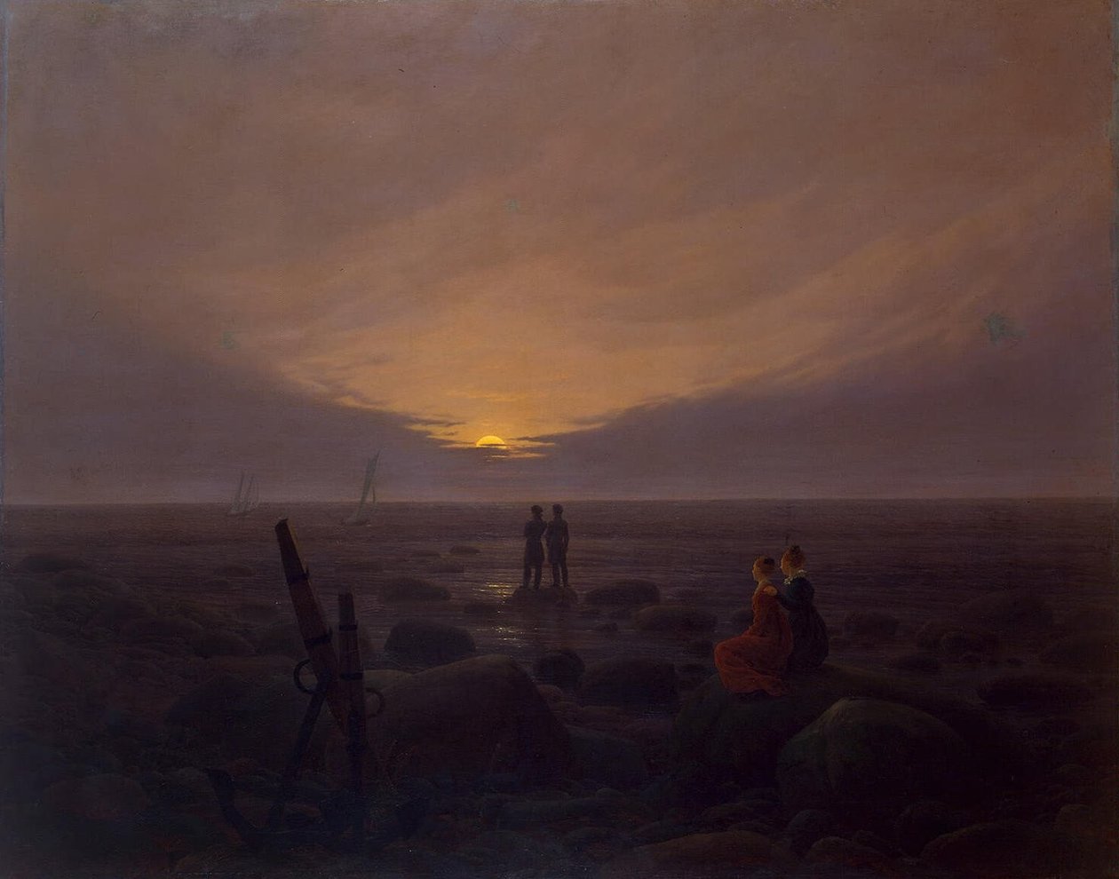 Måneoppgang over havet av Caspar David Friedrich