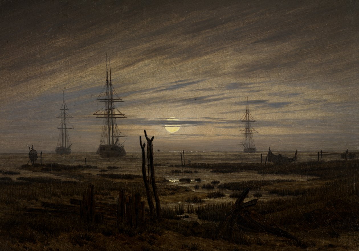 Skip på anker av Caspar David Friedrich