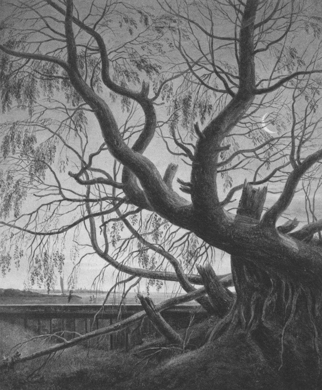 Pil i måneskinn av Caspar David Friedrich