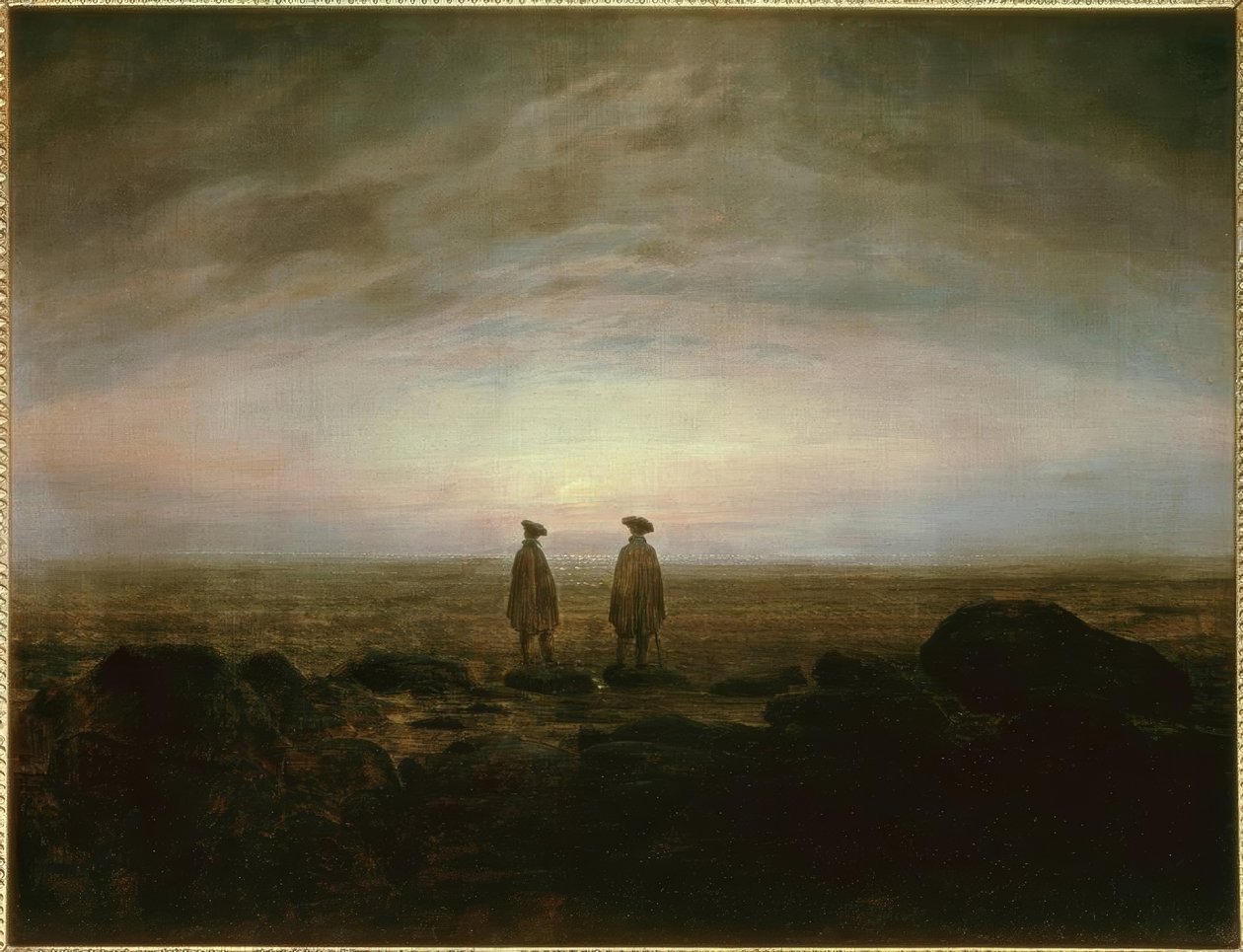 To menn ved sjøen ved måneoppgangen av Caspar David Friedrich