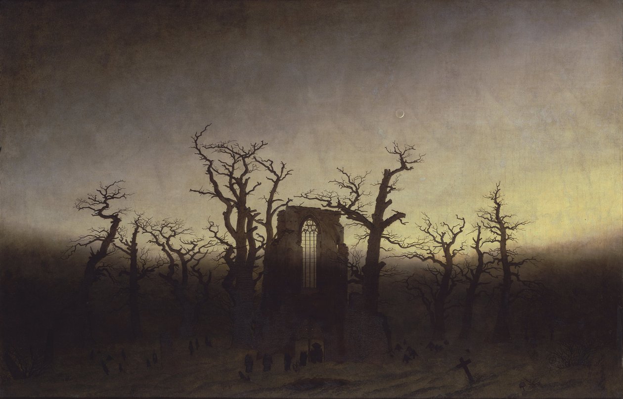 Abbey among Oak Trees, ca 1809 av Caspar David Friedrich