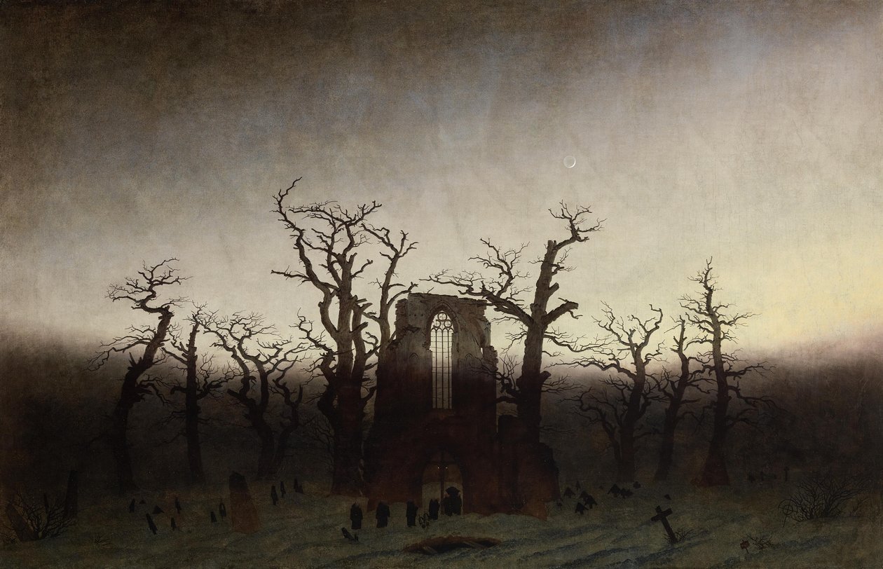 Klosteret i eikeskogen av Caspar David Friedrich