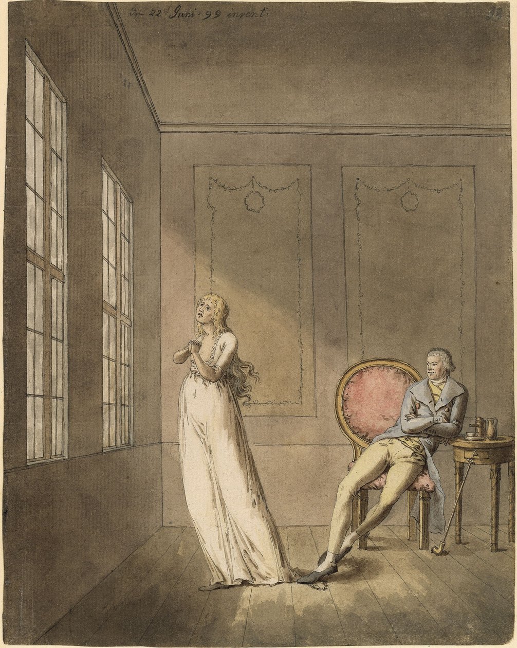 Amalia og Franz Moor fra Schillers "Røverne" av Caspar David Friedrich