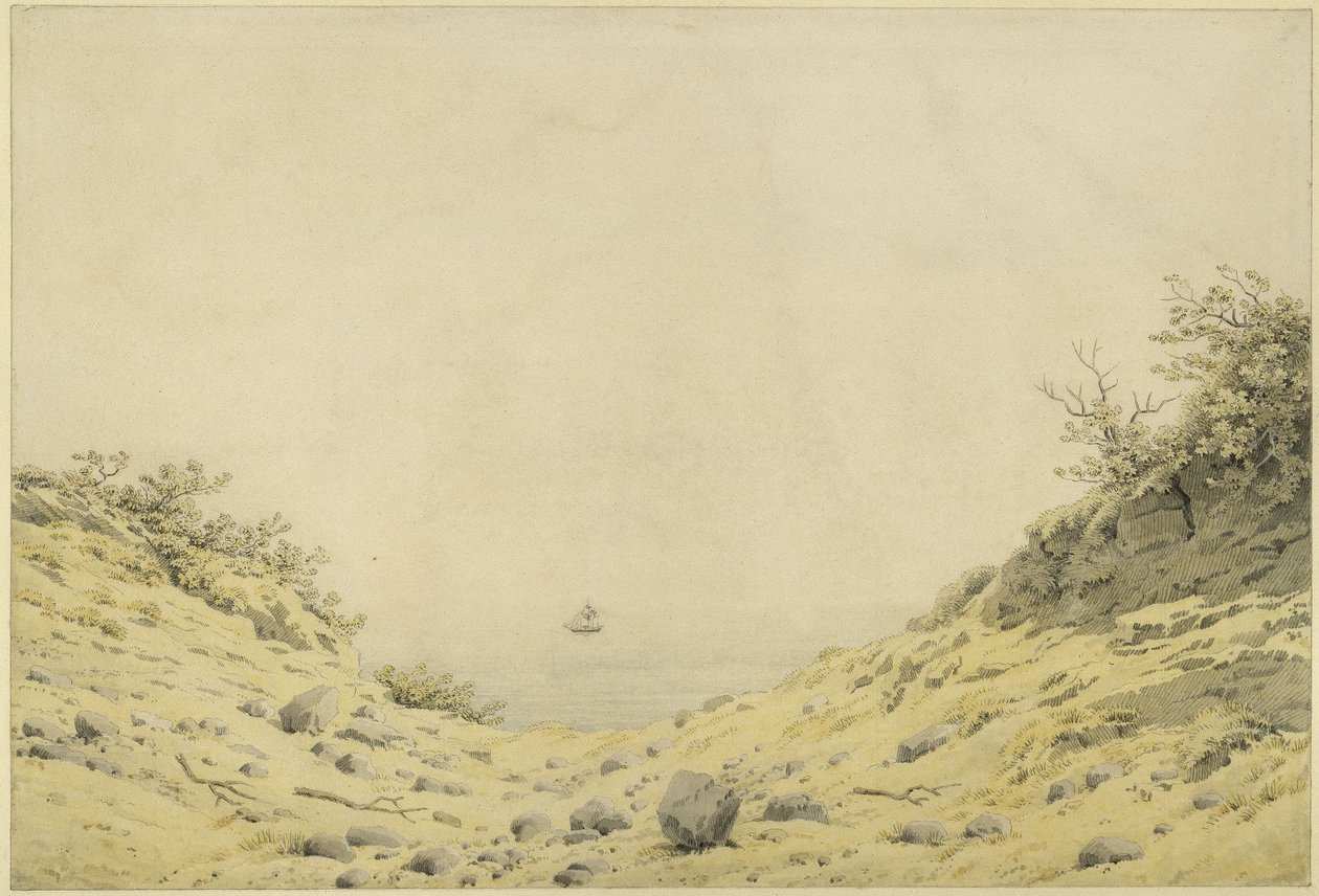 Utsikt over havet gjennom sanddynene av Caspar David Friedrich