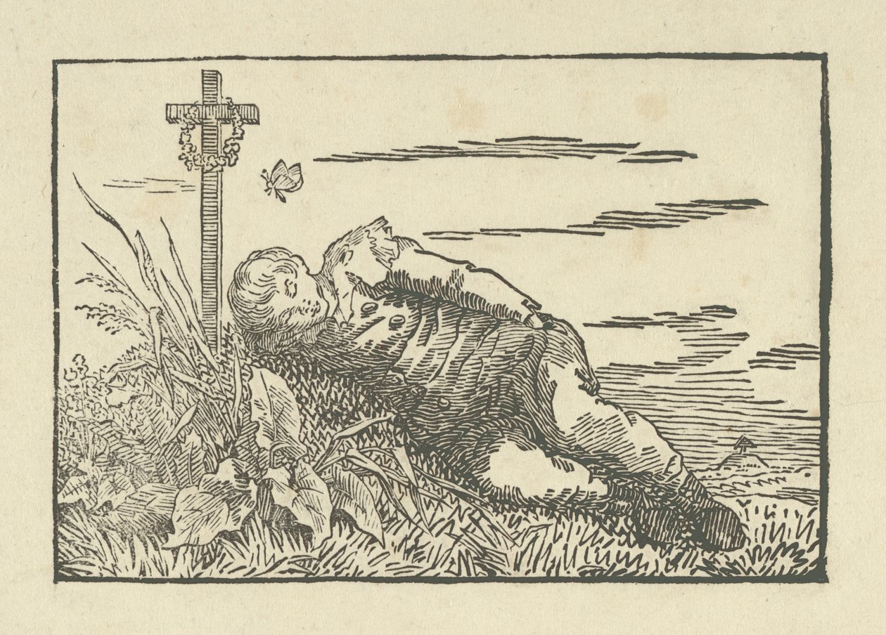 Gutt som sover på en grav, 1802 av Caspar David Friedrich
