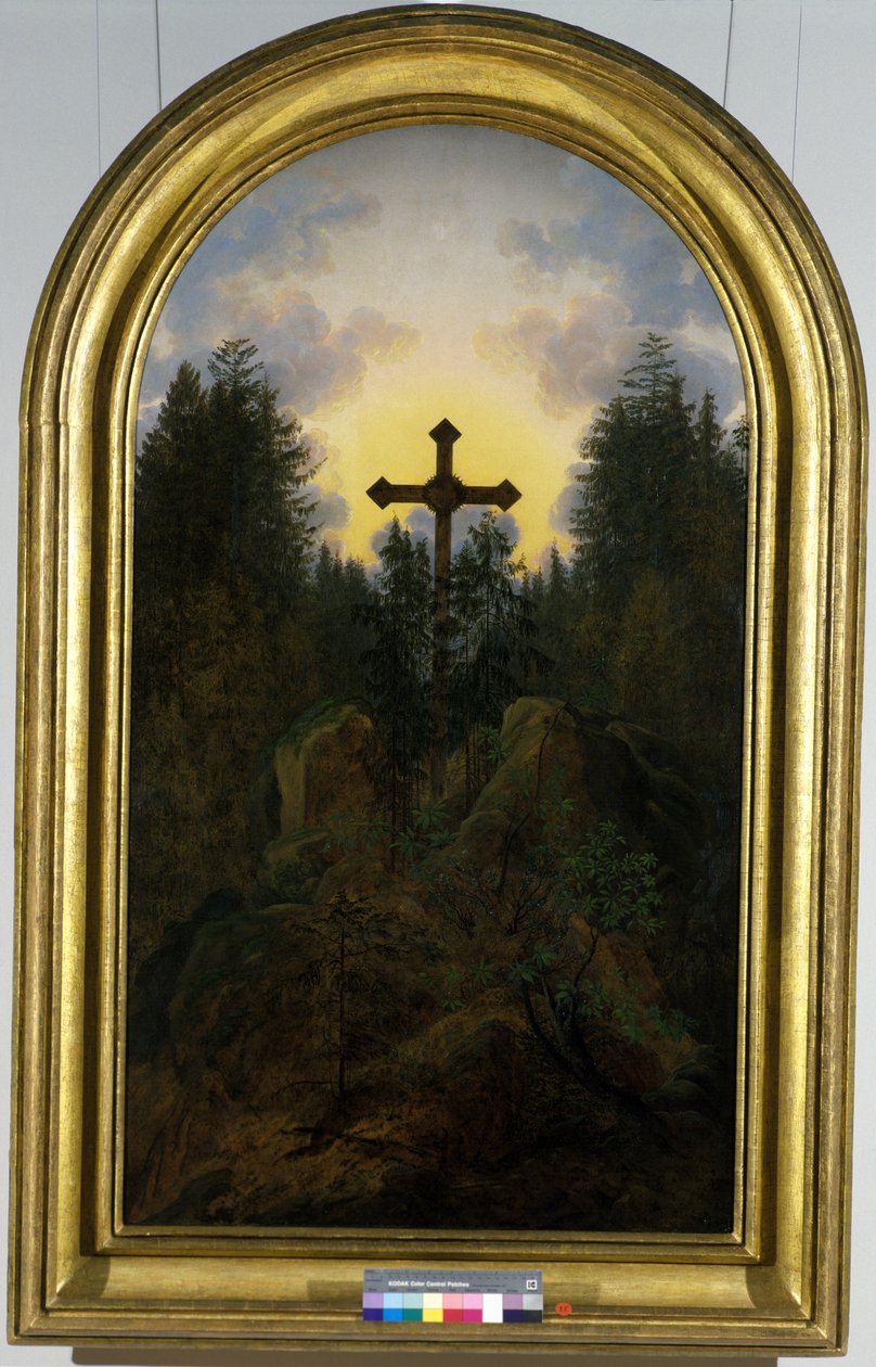 Kors i fjellene, 1815-20 av Caspar David Friedrich