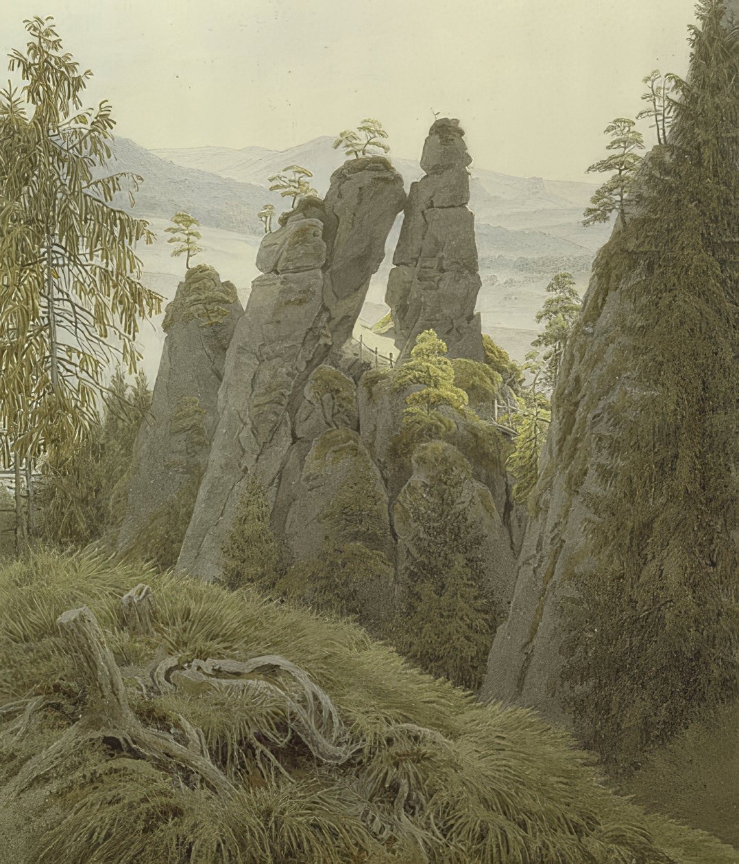 Porten på Neurathen. Rundt 1837-40 av Caspar David Friedrich