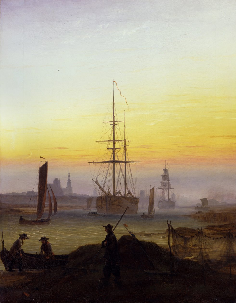 Havnen i Greifswald av Caspar David Friedrich