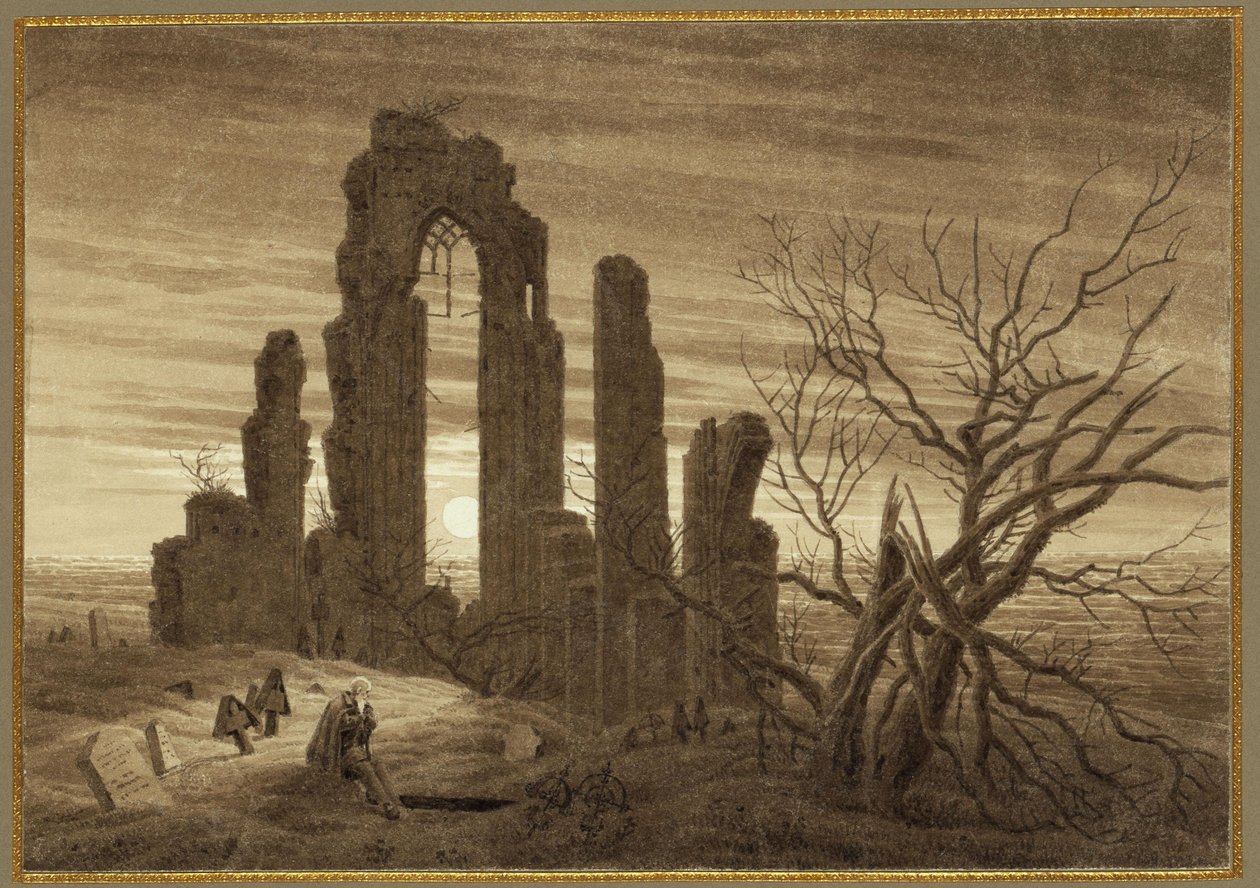Vinter - Natt - Alderdom og død (fra syklusen om døgnets tider og livets aldre fra 1803) av Caspar David Friedrich