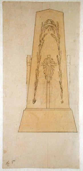 Design for et monument, 1812 (penn med gul vask på papir) av Caspar David Friedrich
