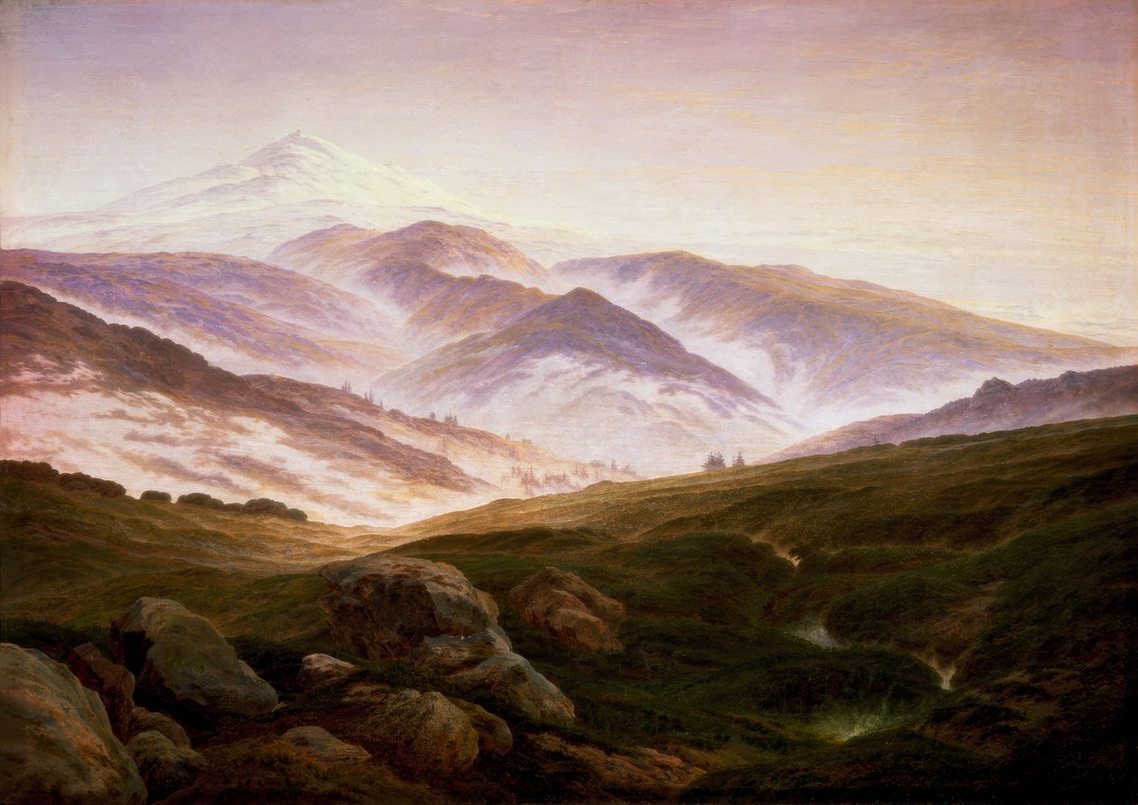 Minne om de gigantiske fjellene av Caspar David Friedrich