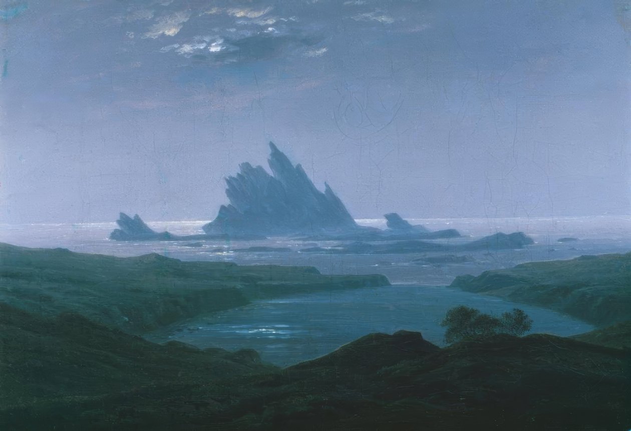 Steinrev på sjøstranden av Caspar David Friedrich