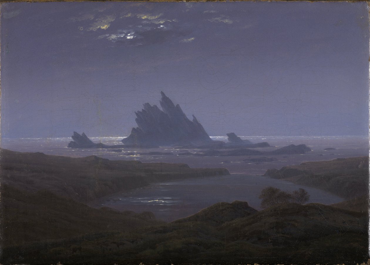 Steinrev på sjøstranden av Caspar David Friedrich