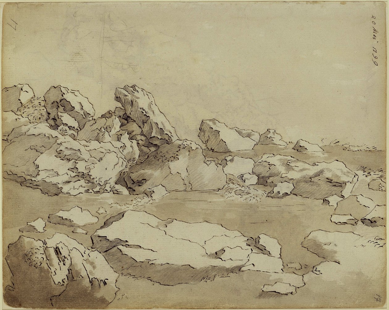 Klippestudier, blokker som ligger ved siden av hverandre av Caspar David Friedrich