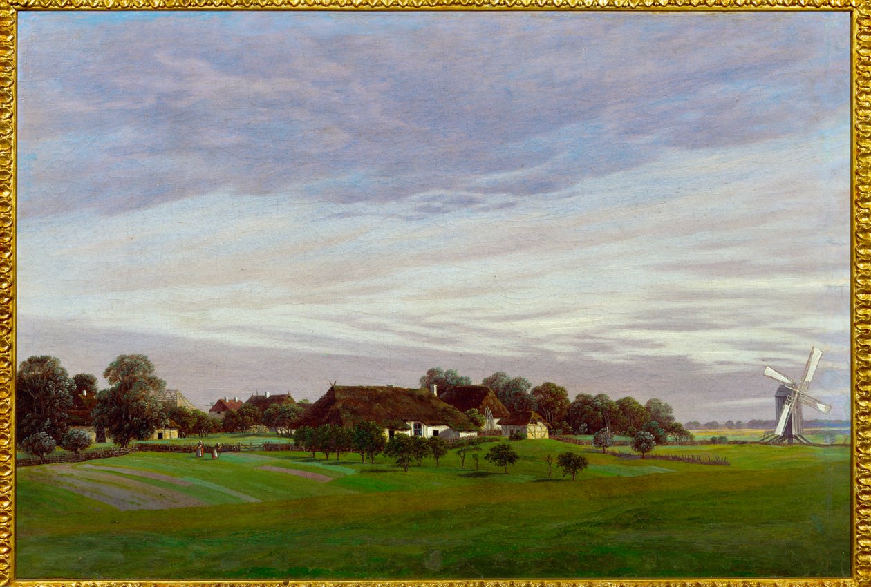 Flatt landskap (olje på lerret) av Caspar David Friedrich