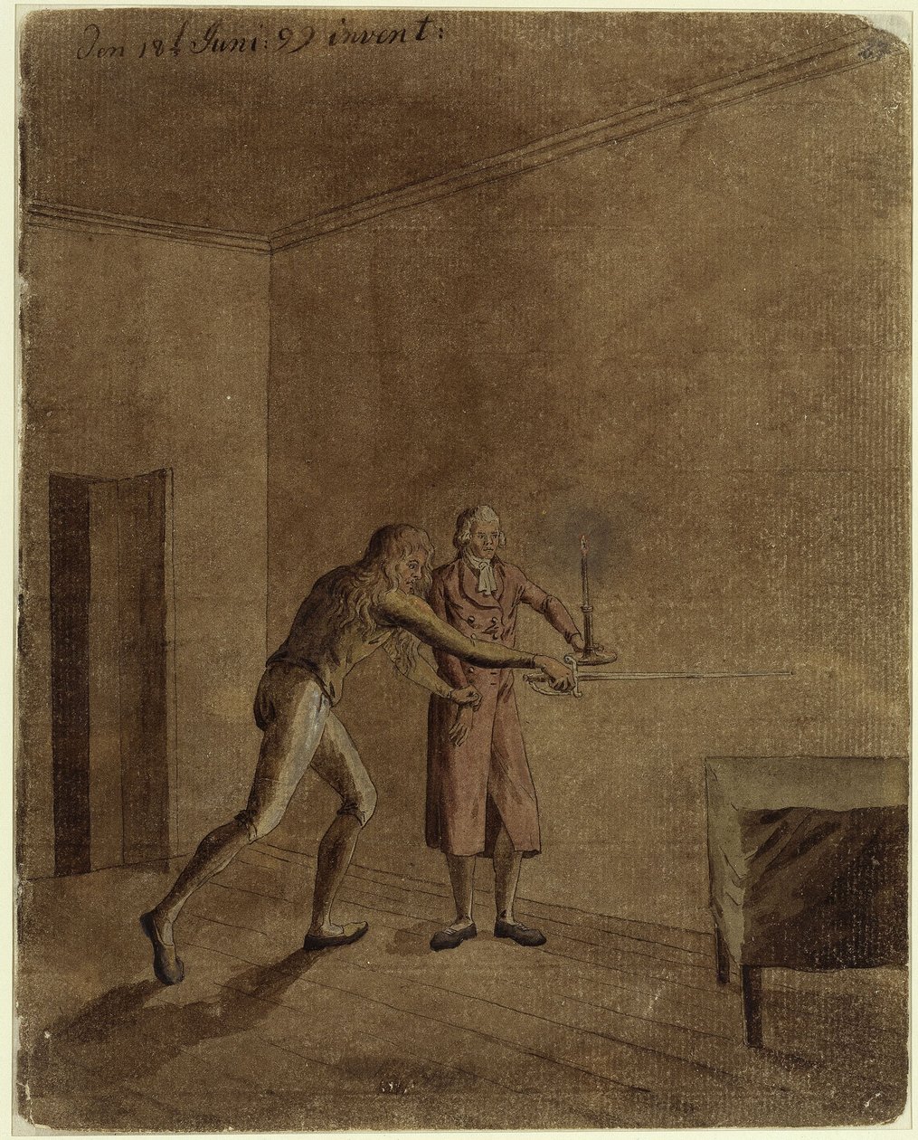 Franz og Daniel fra Schillers "Røverne" av Caspar David Friedrich