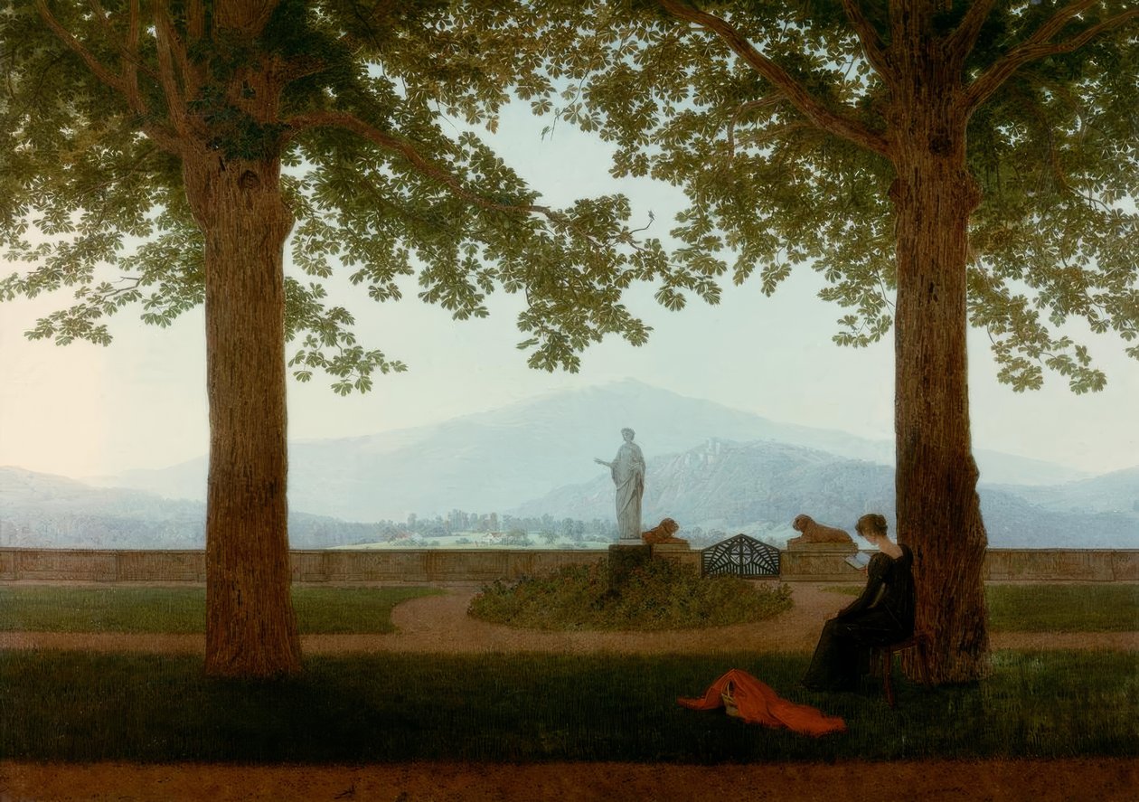 Hage og terrasse av Caspar David Friedrich