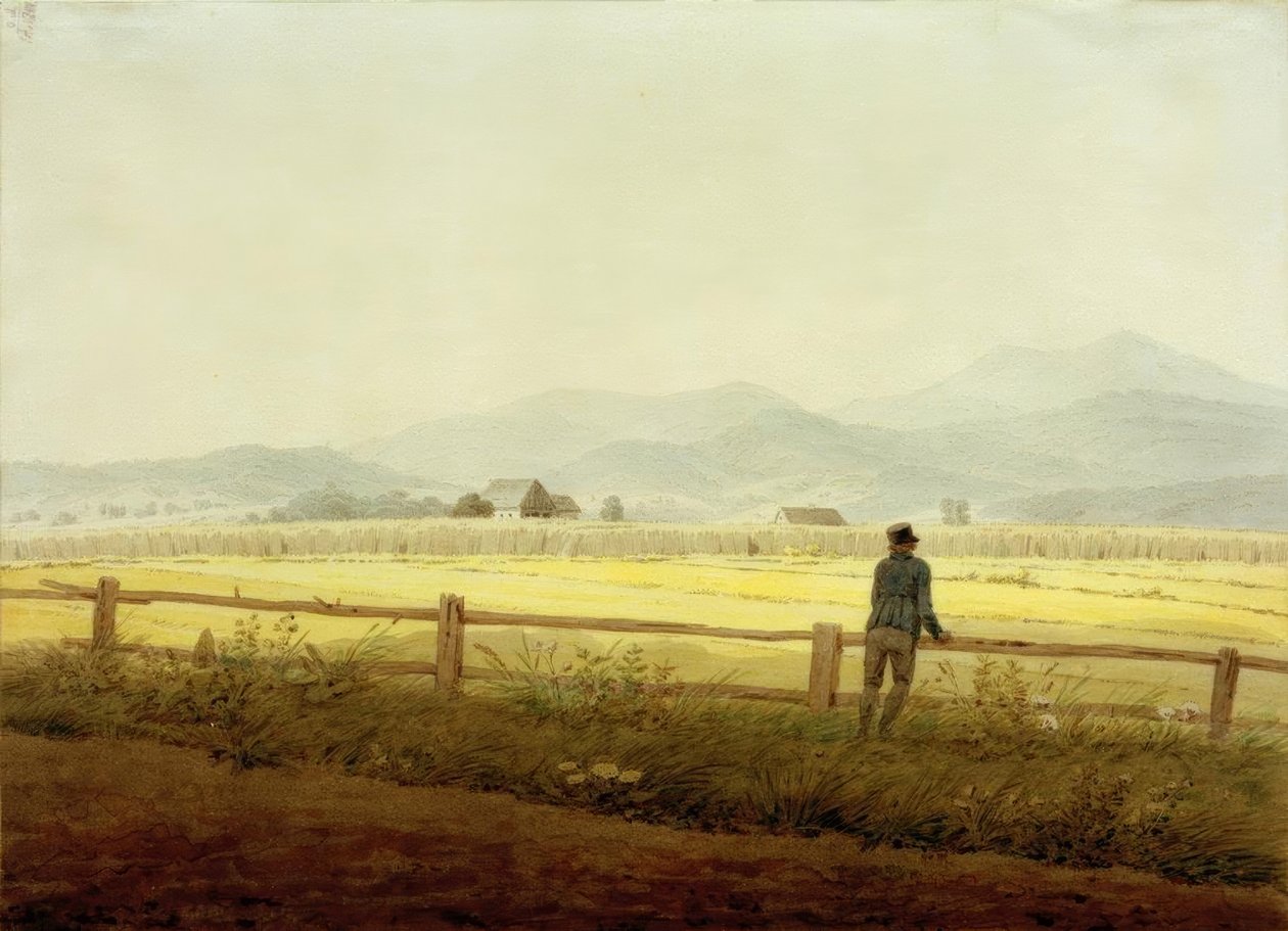 Fjelllandskap med figur (Schmiedeberger Kamm) av Caspar David Friedrich