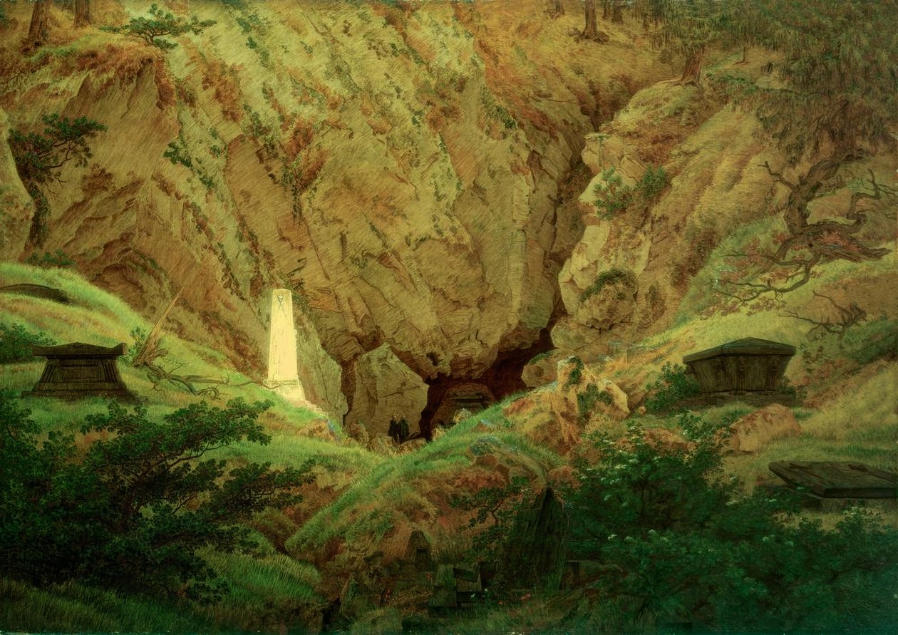 Graver av gamle helter av Caspar David Friedrich
