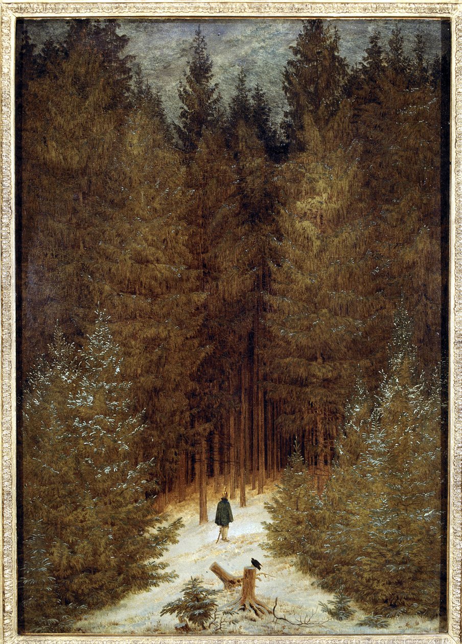 Jeger i skogen av Caspar David Friedrich
