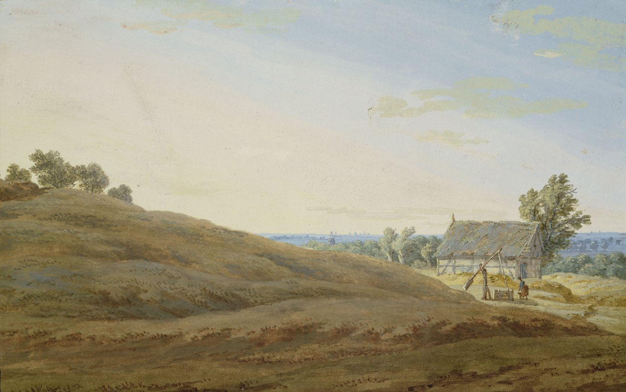 Hytte med brønn på Rugen av Caspar David Friedrich