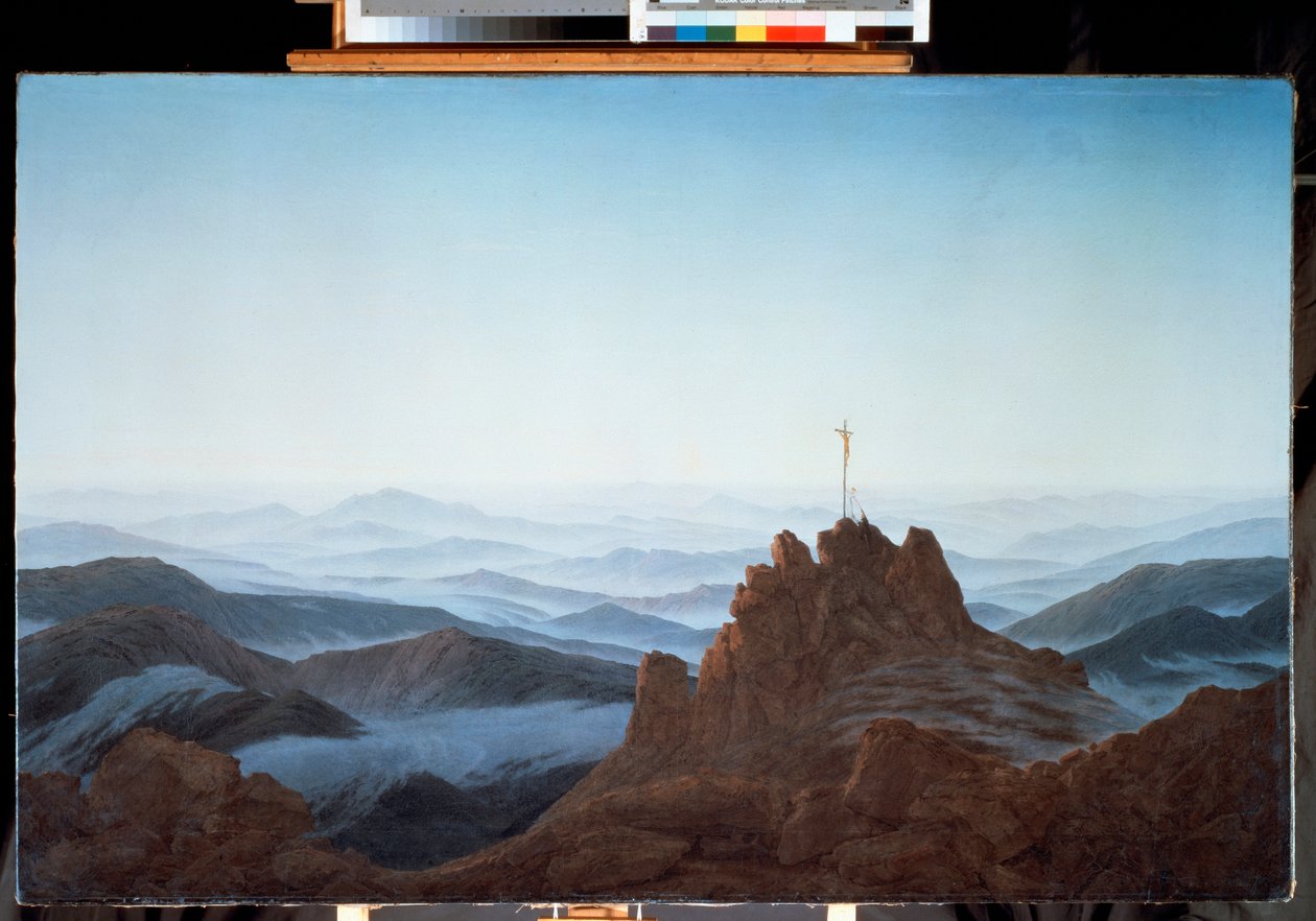 Landskap av Matinee på Geants-fjellene (olje på lerret av Caspar David Friedrich