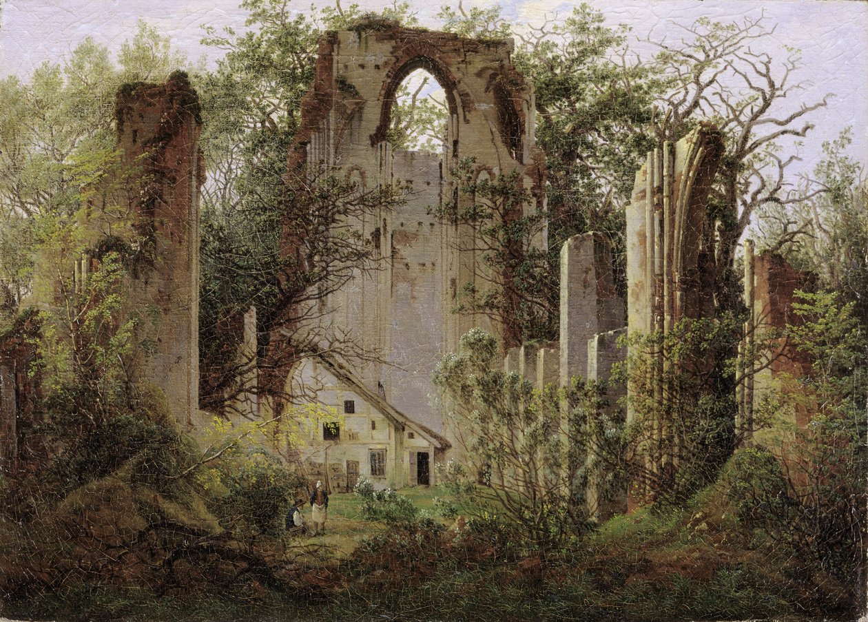 Klosterruin Eldena nær Greifswald, ca 1825. av Caspar David Friedrich
