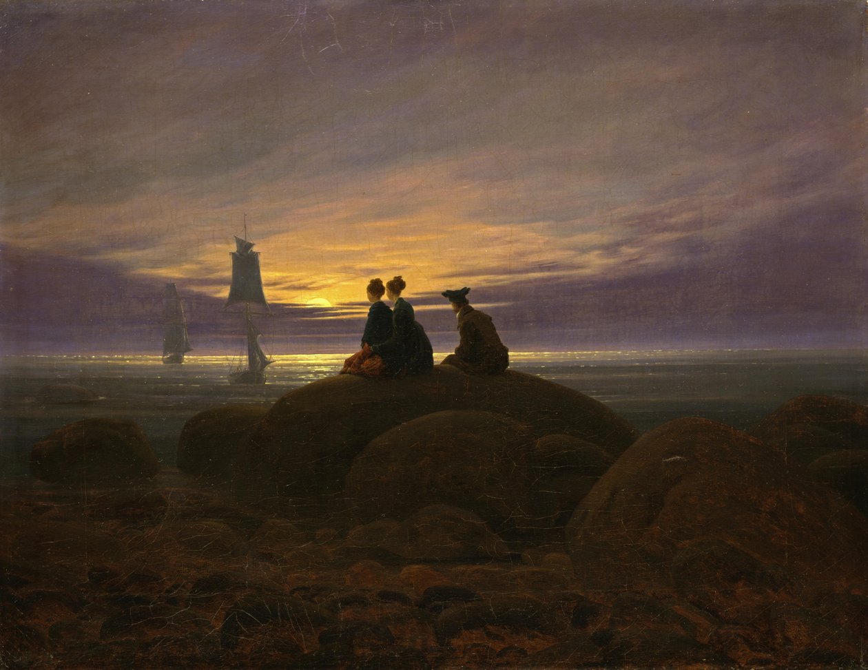Måneoppgang ved havet av Caspar David Friedrich
