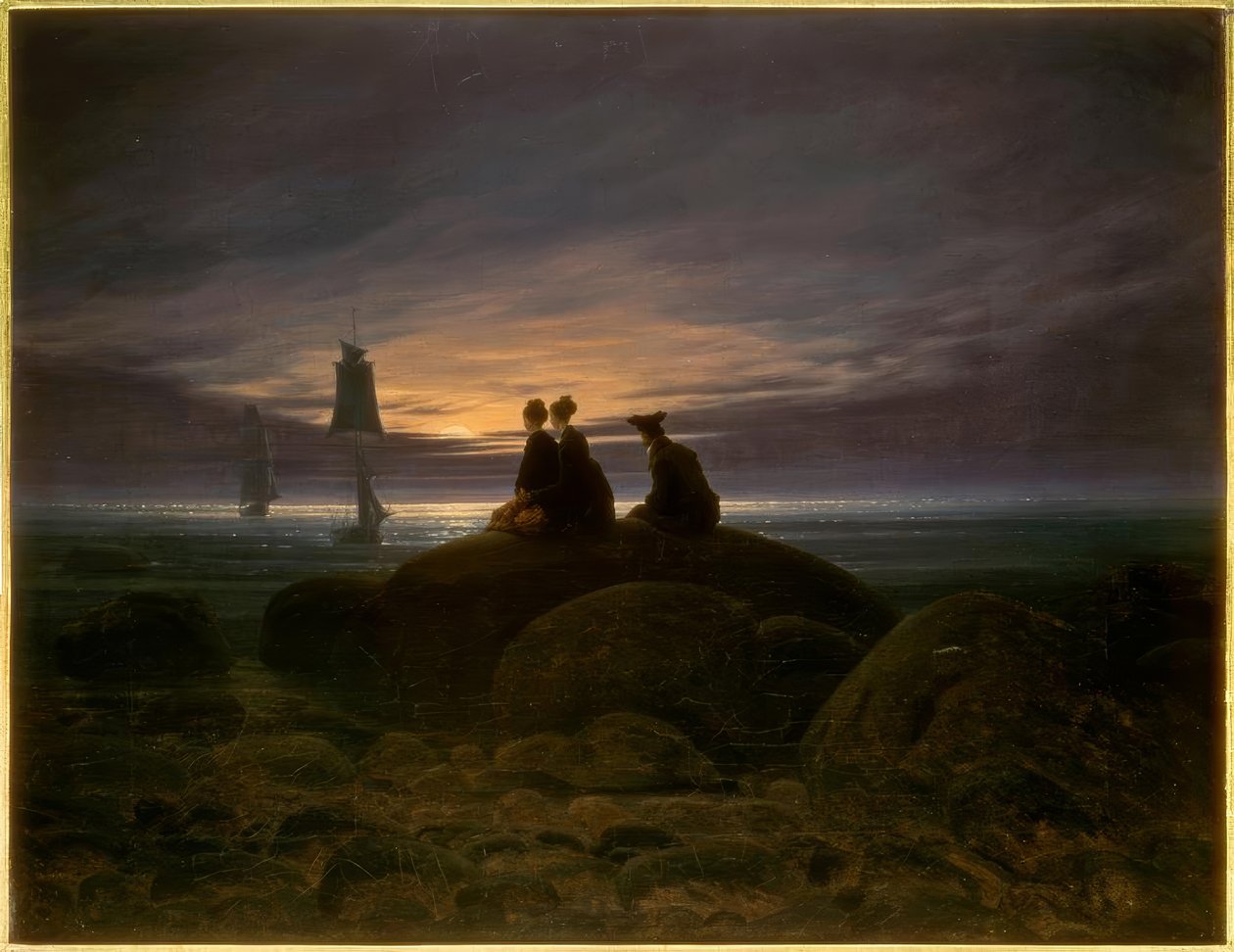 Månen står opp ved havet av Caspar David Friedrich