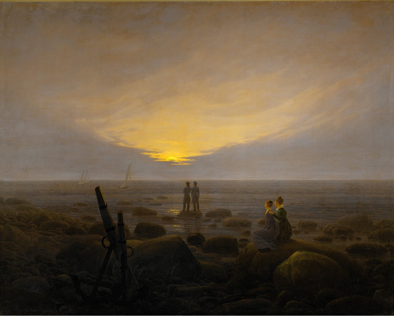 Månen står opp over havet av Caspar David Friedrich