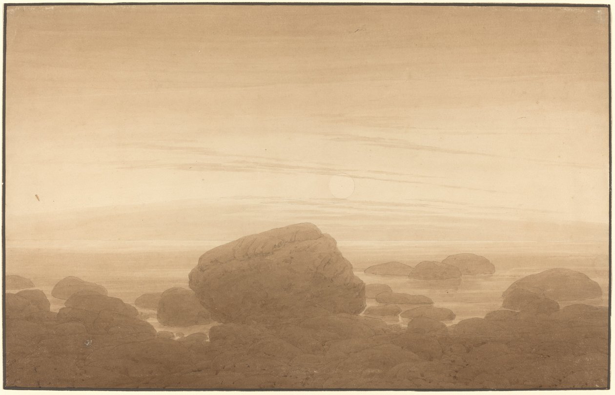 Måneoppgang på en tom kyst av Caspar David Friedrich