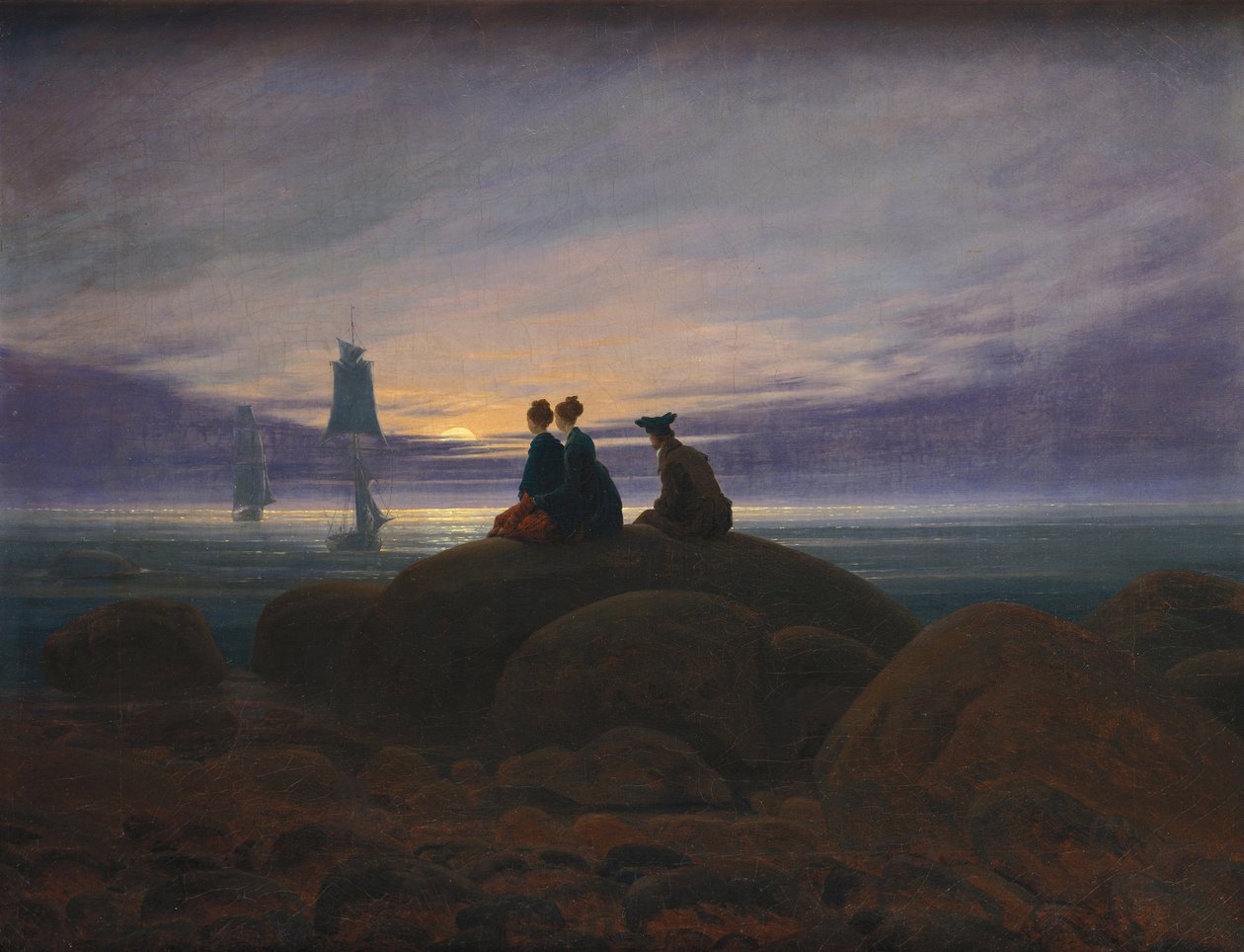 Måneoppgang over havet, 1822 av Caspar David Friedrich