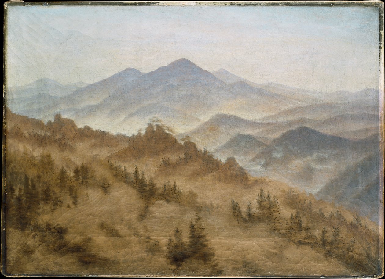 Fjell i den stigende tåken av Caspar David Friedrich